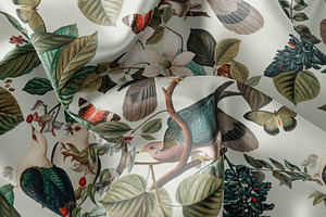 Spring Leaves And Pigeons Pattern