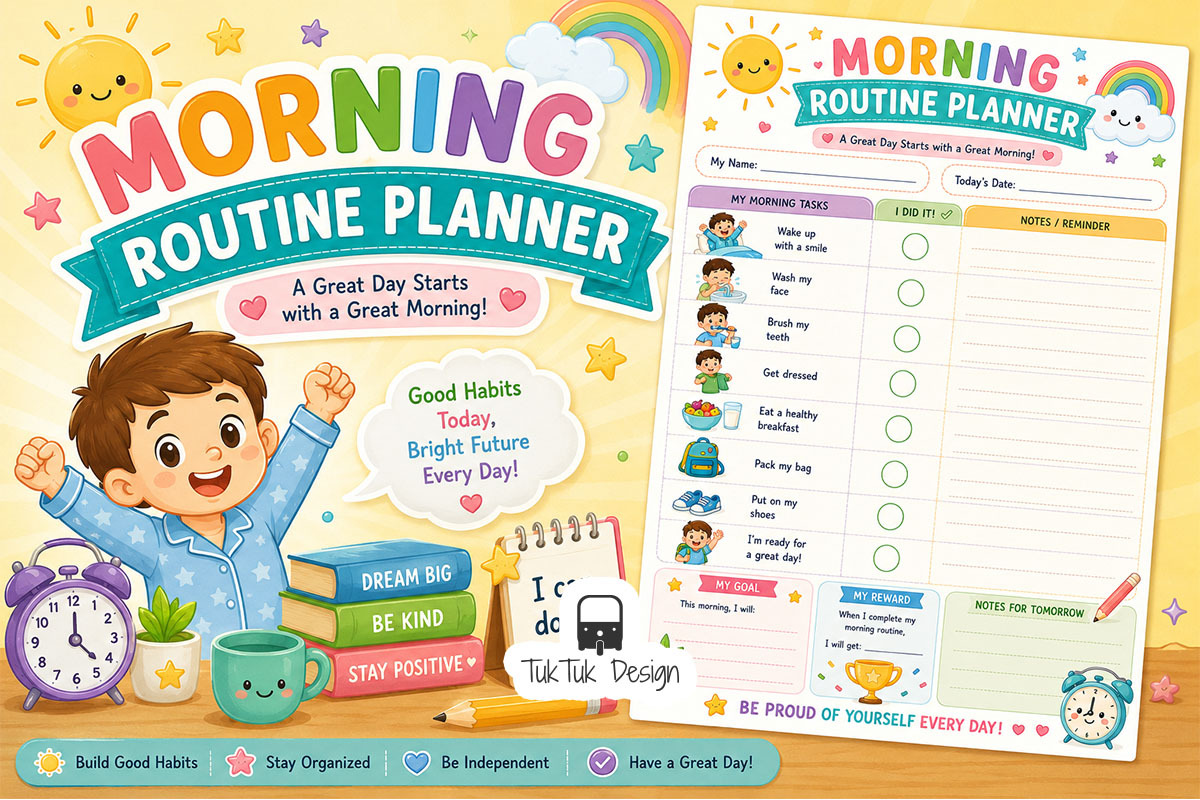 15 Kids Planners Printable Bundle, an Education Illustration by TukTuk Design (Photo 6 of 17)