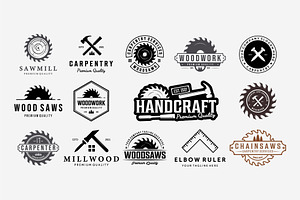 Set Bundle Carpentry Vector Logo Art