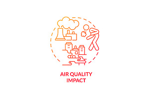 Air Quality Impact Red Gradient Icon