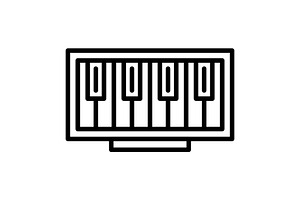 Piano Line Icon, an Icon by Pexelpy