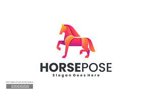 Horse Pose Gradient Colorful Logo, a Branding & Logo Template by ivan_artnivora