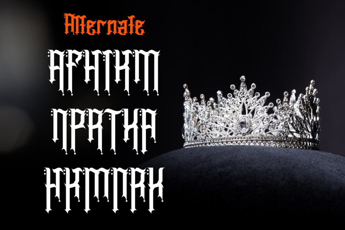 Heavier Crowns - Display Blackletter, a Blackletter Font by Dhabee (Photo 5 of 16)