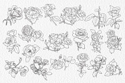Roses - outline clipart, a Decorative Illustration by ViktoriArt (Thumbnail 2 of 4)