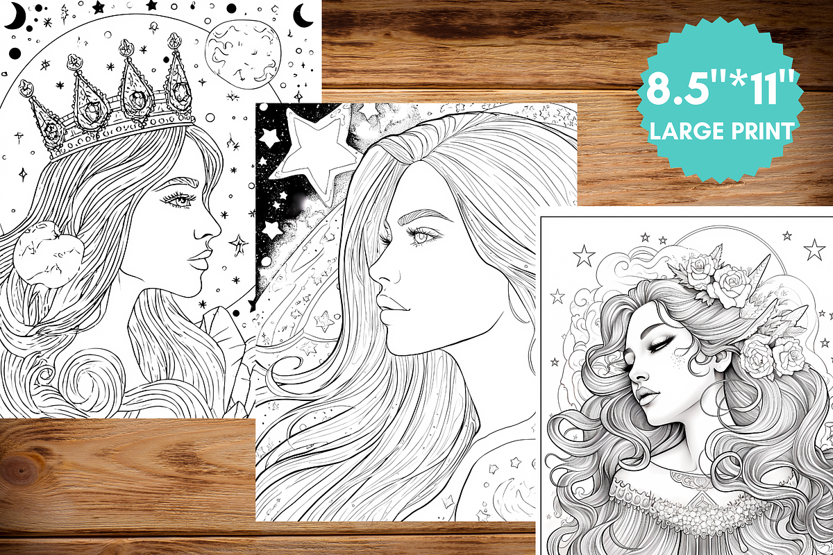 Celestial Tarot Card Coloring Pages, a Print Template by LA Design (Photo 6 of 10)