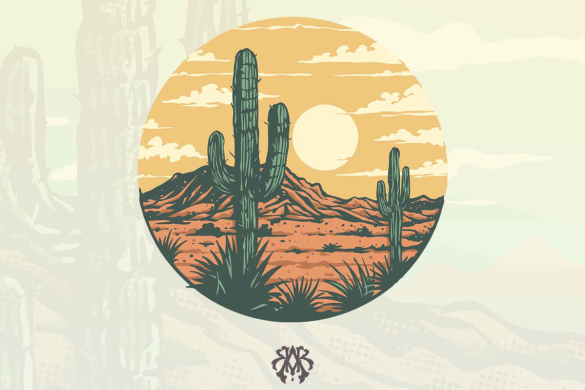 Cactus & Desert Vintage Cartoon Set, an Object Illustration by Krizvector Artwork Shop (Photo 5 of 7)