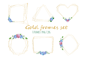 Gold frames with Hydrangea, an Illustration by Annakristal (Thumbnail 1 of 3)
