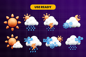 Weather 3d Illustration Icon Pack