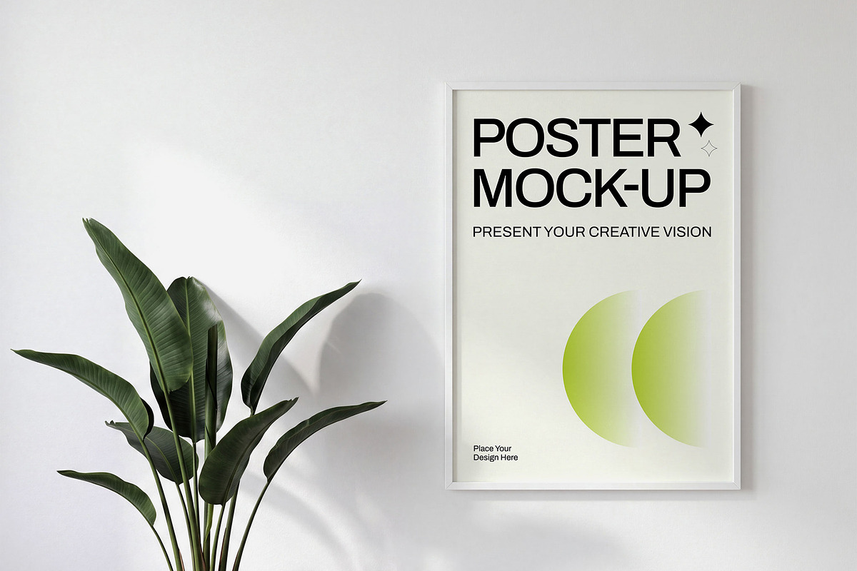 Framed Wall Poster Mockup, an Advertising Mockup by graphypix (Photo 1 of 4)