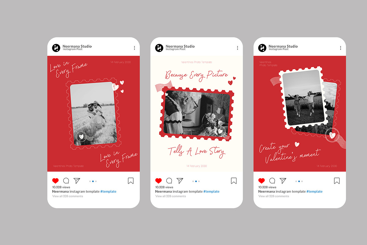 Red White Valentine Instagram Post, a Social Media Template by Neermana (Photo 2 of 4)