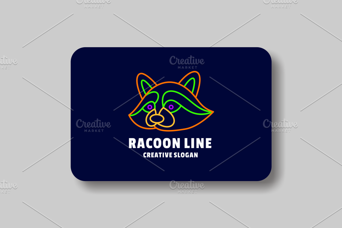 Racoon Line art Logo Template, a Branding & Logo Template by EndR_ID (Photo 2 of 3)
