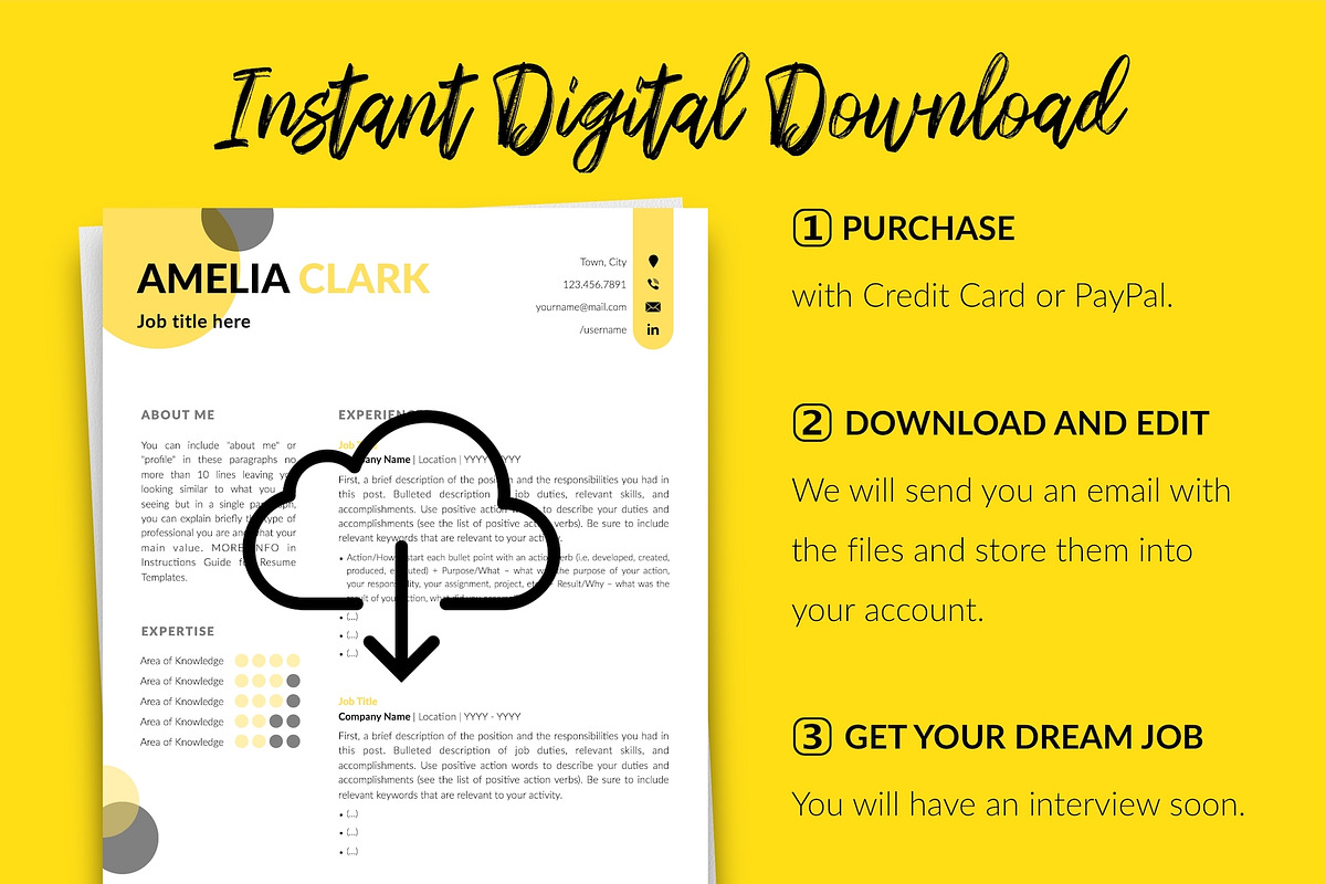 Creative Resume / CV Bundle - Amelia, a Resume Template by Templates Design Co. (Photo 14 of 17)