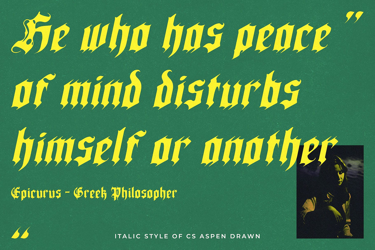CS Aspen Drawn, a Blackletter Font by Craft Supply Co. (Photo 8 of 8)