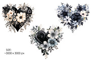 Black hearts PNG valentines clipart, a Decorative Illustration by Whimsy Brush Studio (Thumbnail 2 of 6)