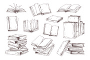 Antique hand-drawn books set, a Decorative Illustration by Good Studio (Thumbnail 4 of 4)
