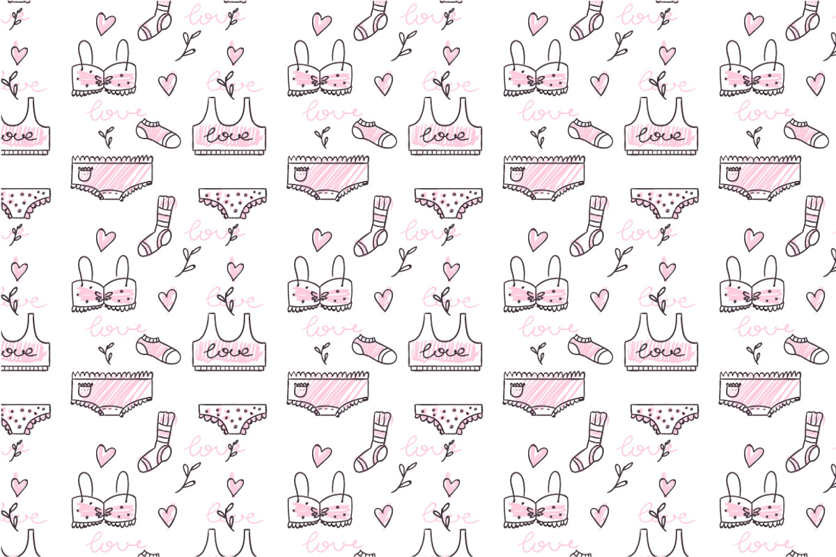 Doodled lingerie set, an Object Graphic by Kotozoid (Photo 5 of 9)