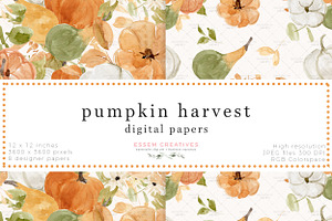 Pumpkin Thanksgiving Digital Papers