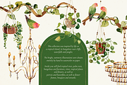 Tropical jungle - watercolor set, a Decorative Illustration by Pamyatka Shop (Thumbnail 2 of 27)