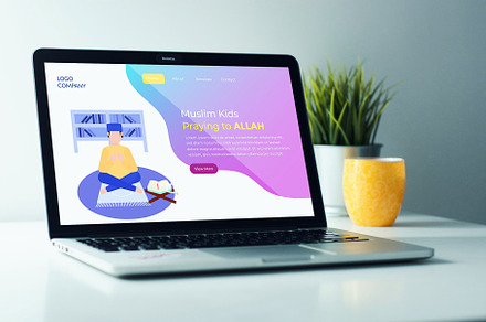 Landing Page Muslim praying, a Landing Page Template by bungamustia