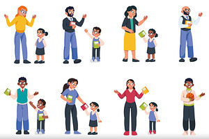 Teacher and Student Illustration Set, a Templates & Theme by studiogstock