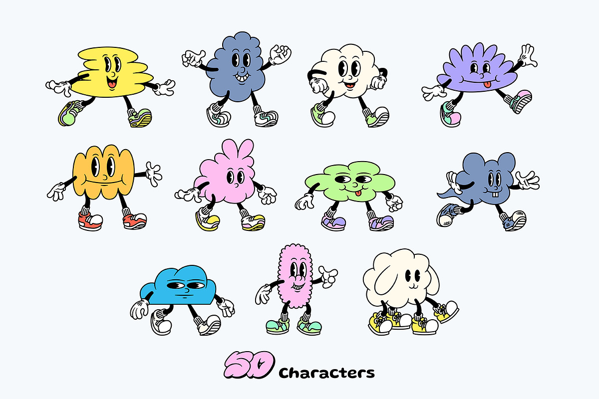 Cloudy Cartoon Characters, an Illustration by The Isian (Photo 5 of 16)