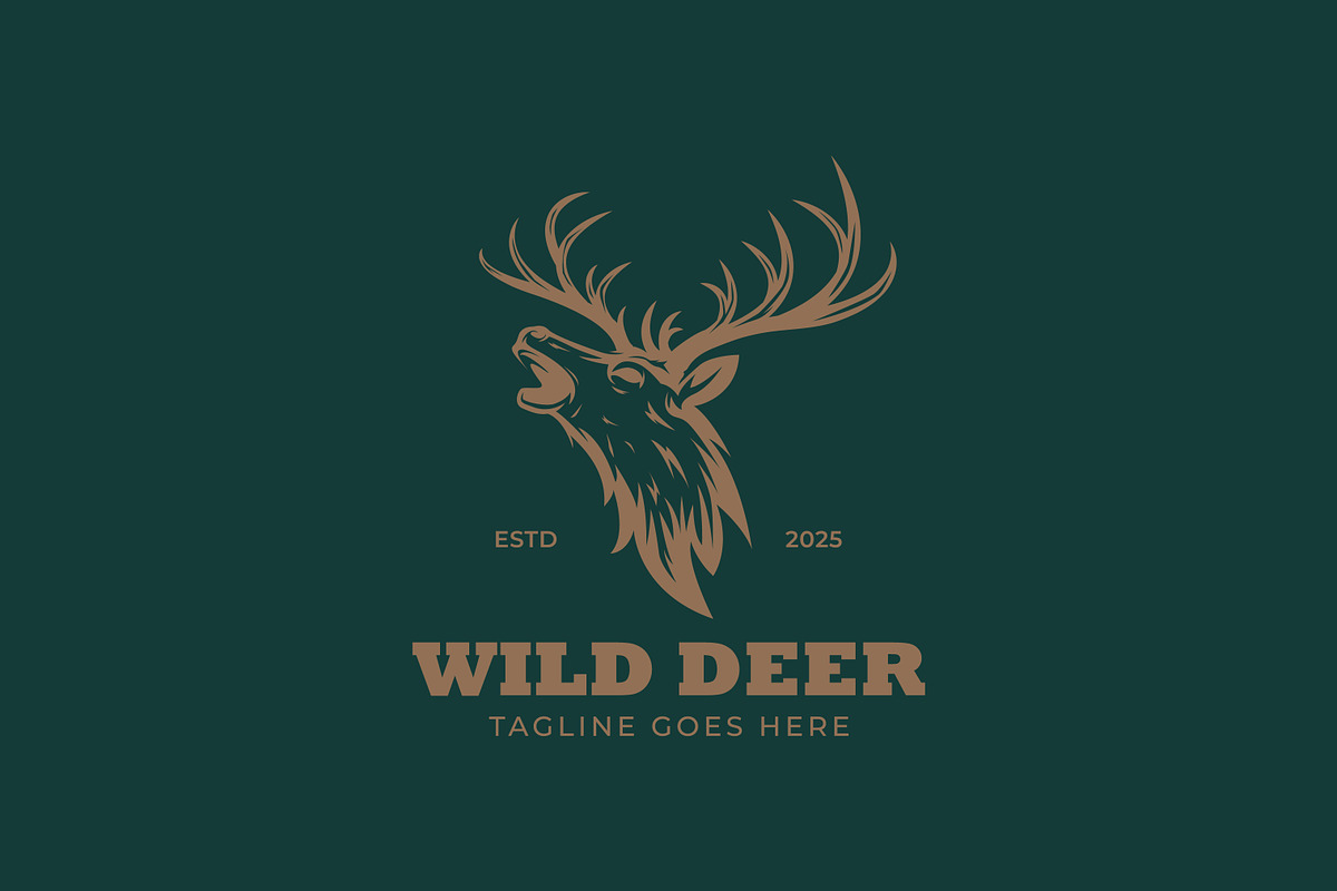 Powerful Roaring Deer Logo, a Branding & Logo Template by Signatoro (Photo 2 of 2)