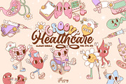 Groovy Retro Nurse Healthcare bundle, a Healthcare Illustration by Huxmay (Thumbnail 1 of 8)