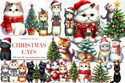 Christmas Cats Clip Art, an Illustration by Designworld (Thumbnail 1 of 6)