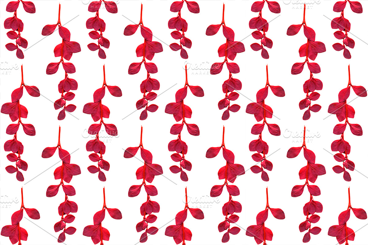 Tropical liana red leaves seamless, a Pattern Graphic by Nikelser (Photo 2 of 3)