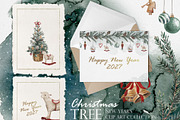 Christmas Tree Clip Art Collection, a Seasonal Illustration by RushkinaAntonina (Thumbnail 2 of 8)