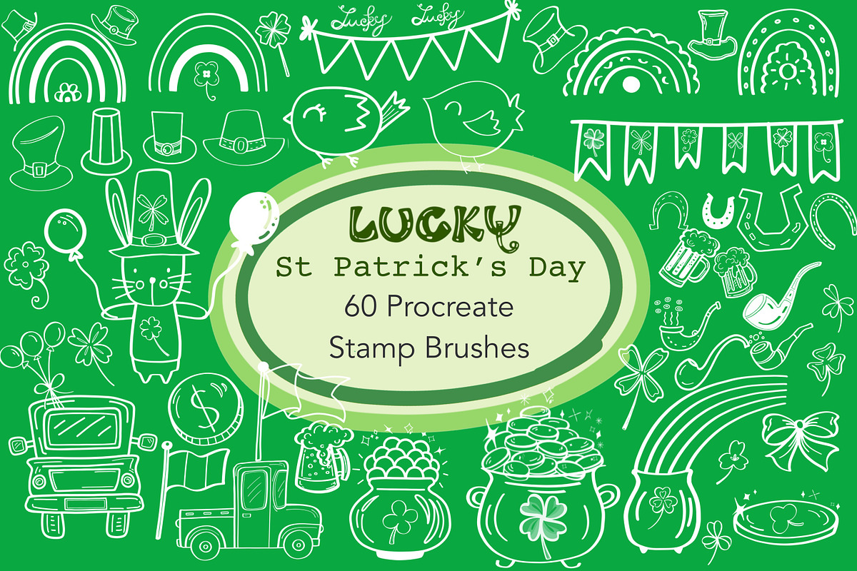 Lucky St Patrick’s Day, procreate, a Brush Add-On by Sense Library (Photo 1 of 8)