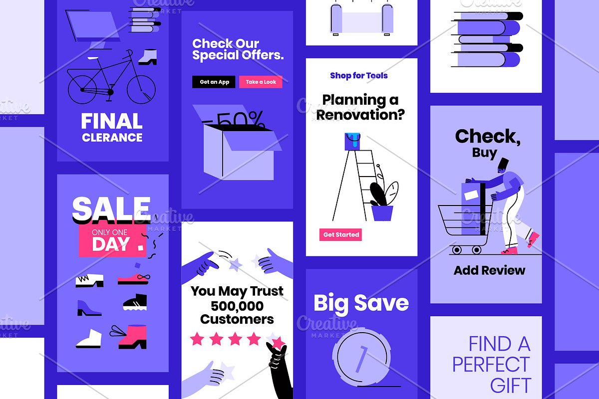 SALE! E-Commerce Illustration Kit, an iPhone Mockup by Formfrom (Photo 7 of 18)