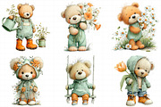 Spring Teddy Bear Clipart Set Bundle, an Illustration by Daily.Designs (Thumbnail 7 of 8)