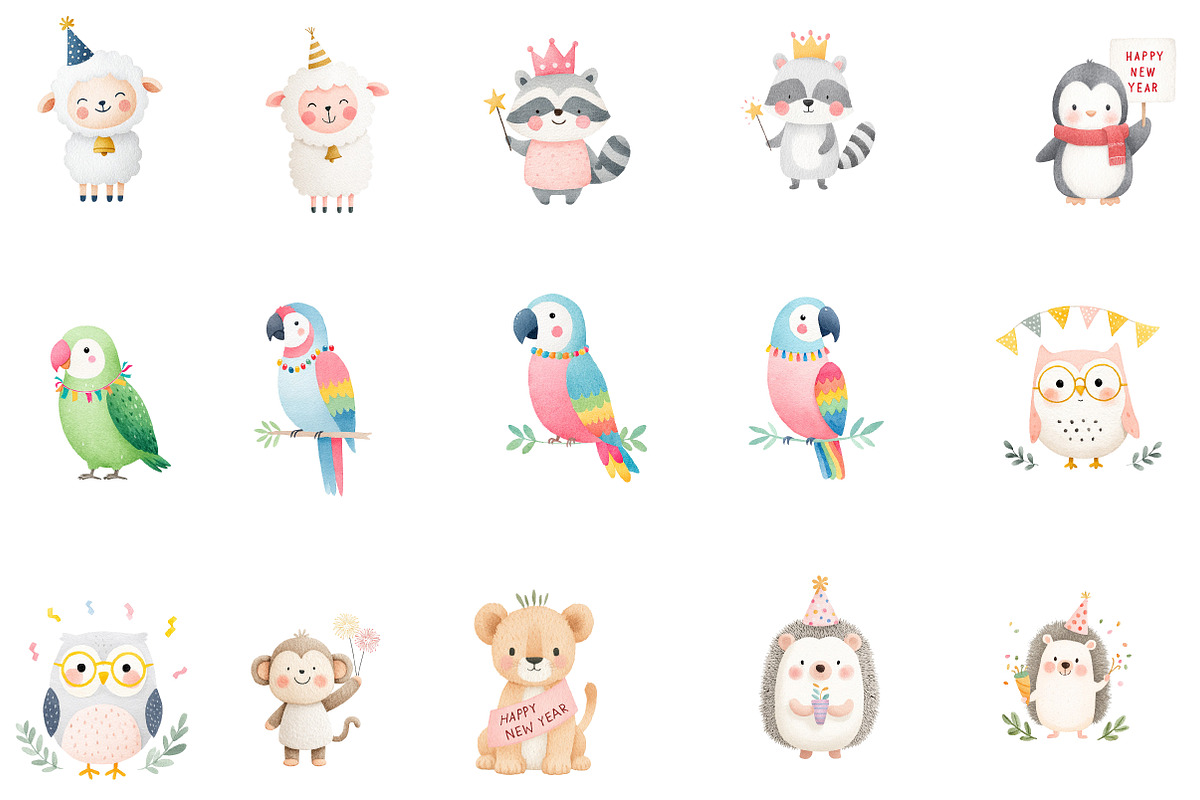 New Year Animal Clipart, an Illustration by Designworld (Photo 3 of 4)