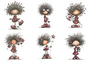 Whimsical Black Afro Girl Clipart, an Illustration by Designking (Thumbnail 4 of 7)
