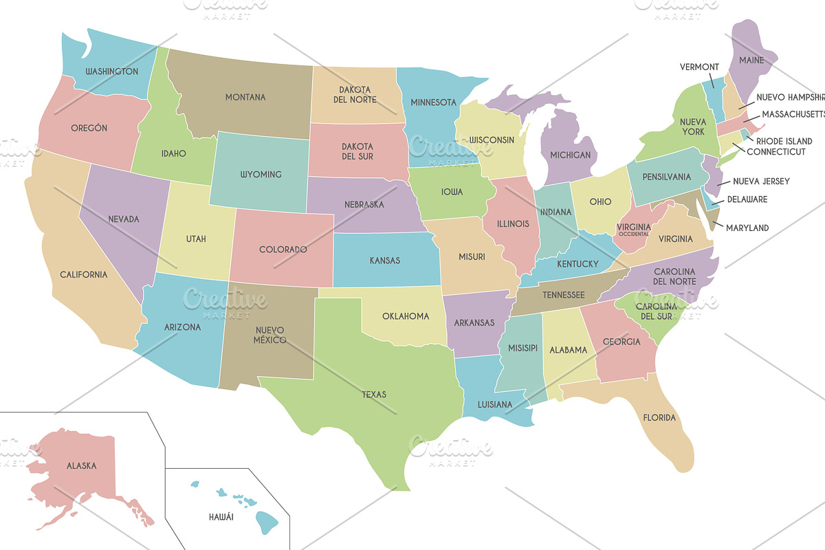 3x Colorful USA Maps, an Education Illustration by asantosg (Photo 4 of 4)
