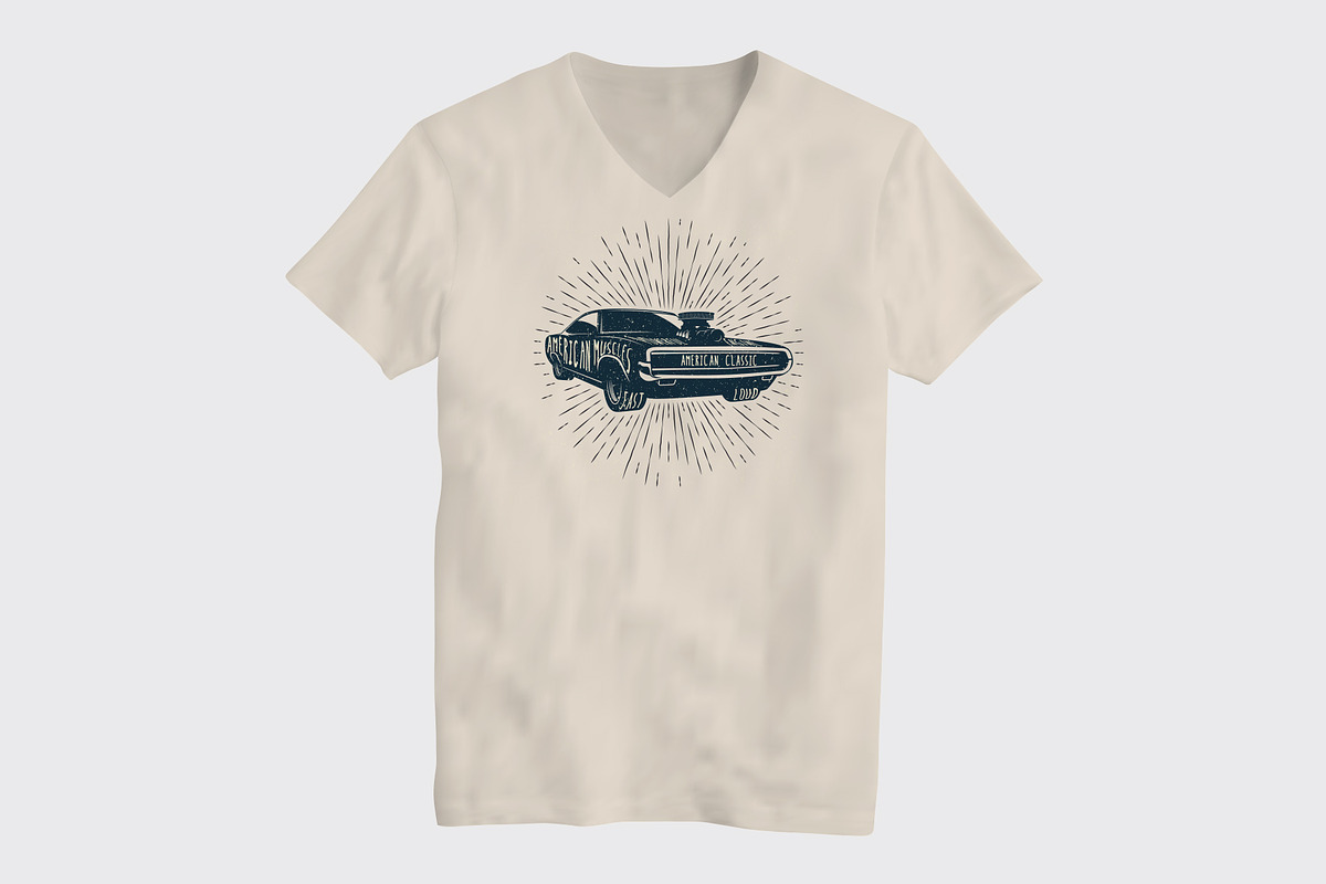 Classic Muscle Car T-Shirt Design, a Poster Template by Crafter