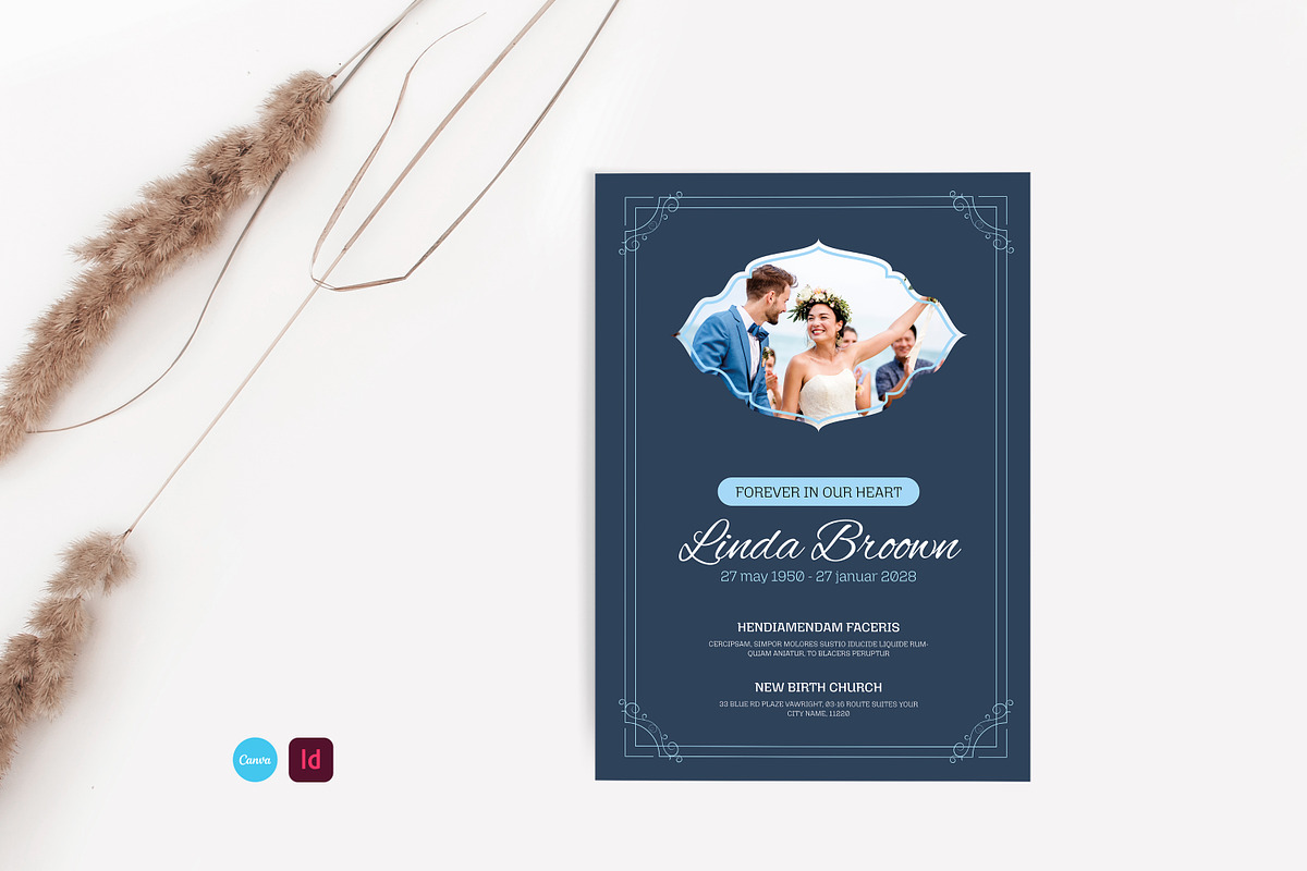 Funeral Program Template, an Invitation Template by Creatiya Type (Photo 1 of 6)