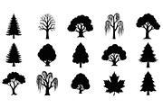 Woodland & Forest Tree Silhouettes B, an Illustration by jahid234 (Thumbnail 31 of 41)