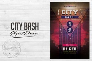 City Bash Flyer Poster, a Graphic by Graphicnugget