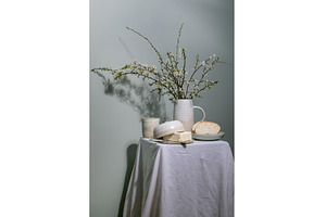 Rustic Spring Breakfast with Cherry, a Background Photo by Natasha Breen