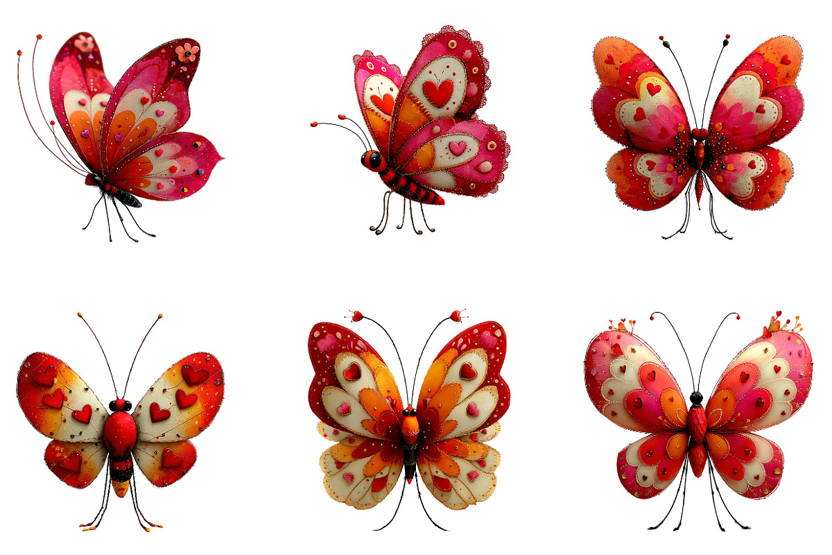 watercolour valentines-day butterfly, an Illustration by CreationArt (Photo 4 of 7)
