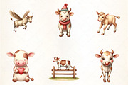 Funny Cows Clipart Cute Cow Png Farm, an Illustration by CrexoraLab (Thumbnail 3 of 5)