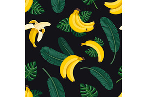 Tropical Seamless Pattern With