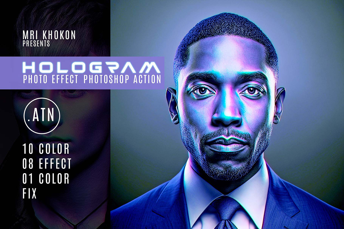Hologram Photoshop Action, an Action Add-On by MRI STUDIO (Photo 1 of 23)