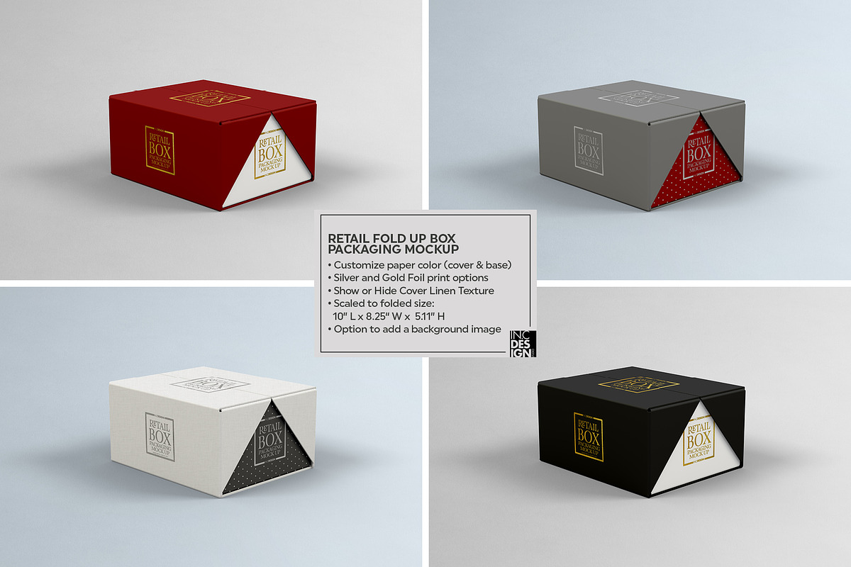 Fold Up Retail Box Packaging Mockup, a Packaging Mockup by INCDesign (Photo 7 of 7)