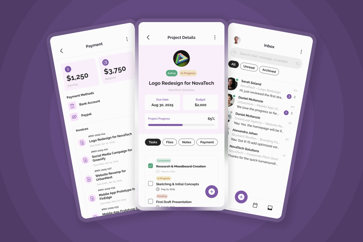 Project Management Mobile UI Kit, an App Template by twinstd (Photo 3 of 5)