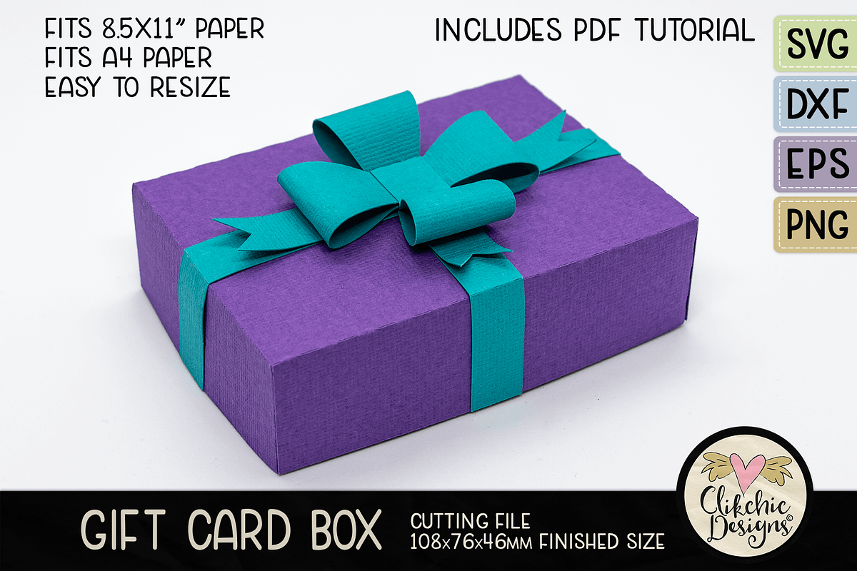 Gift Card Box With Ribbon SVG, a Templates & Theme by Clikchic Designs (Photo 1 of 6)