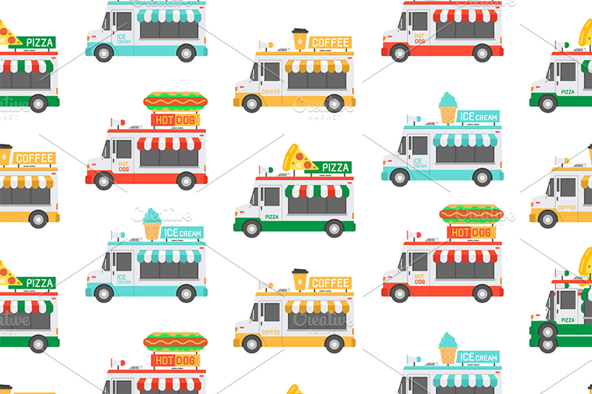 Set of Food Trucks, a Food Illustration by Volyk (Photo 2 of 6)