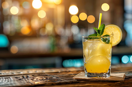 Refreshing Citrus Cocktail With Mint, a Photo by Tanuart